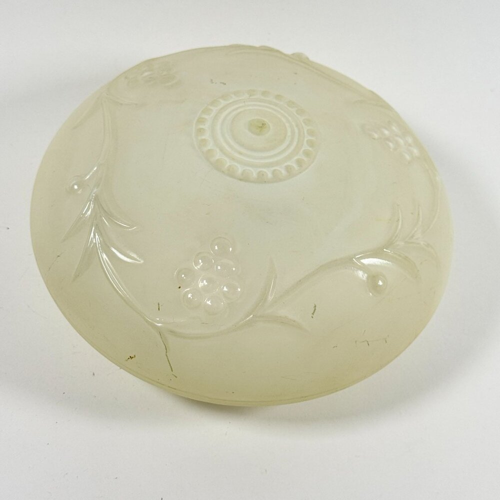 Vintage Frosted Glass Floral Grapevine Ceiling Light Shade Art Deco MCM